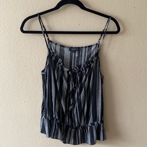 Black and white spaghetti strap blouse